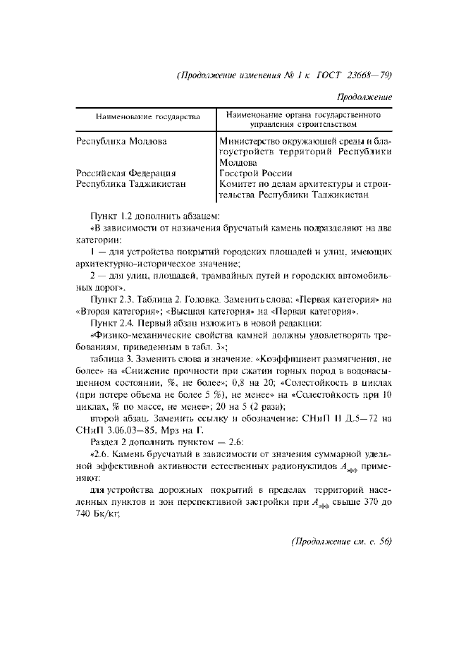 Изменение №1 к ГОСТ 23668-79