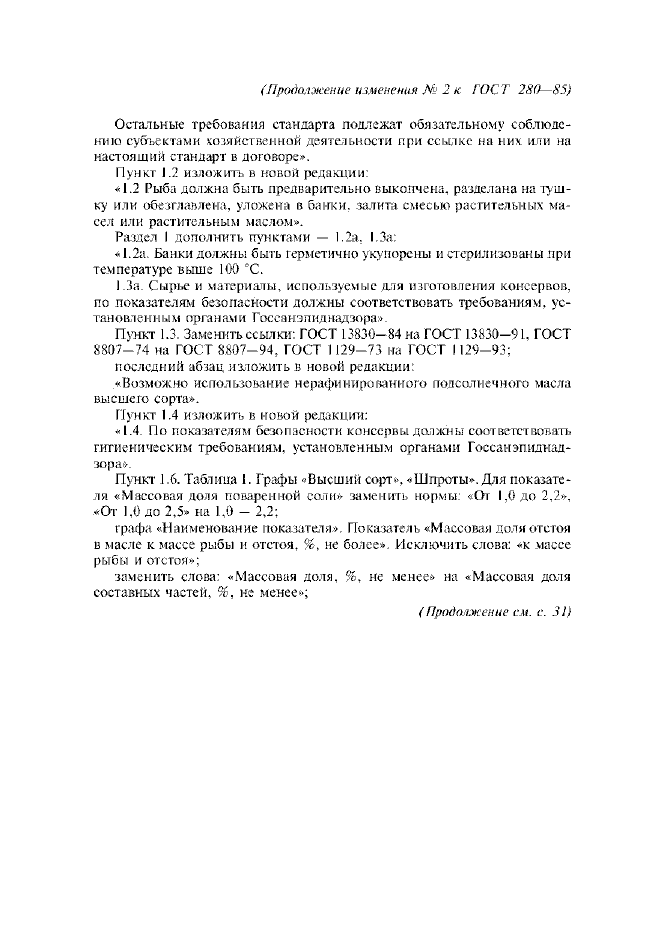 Изменение №2 к ГОСТ 280-85