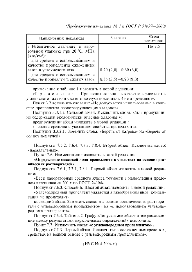 Изменение №1 к ГОСТ Р 51697-2000